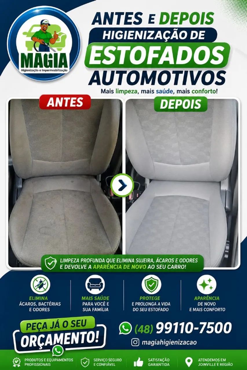 Higienização e Impermeabilização de estados residências e automotivos 