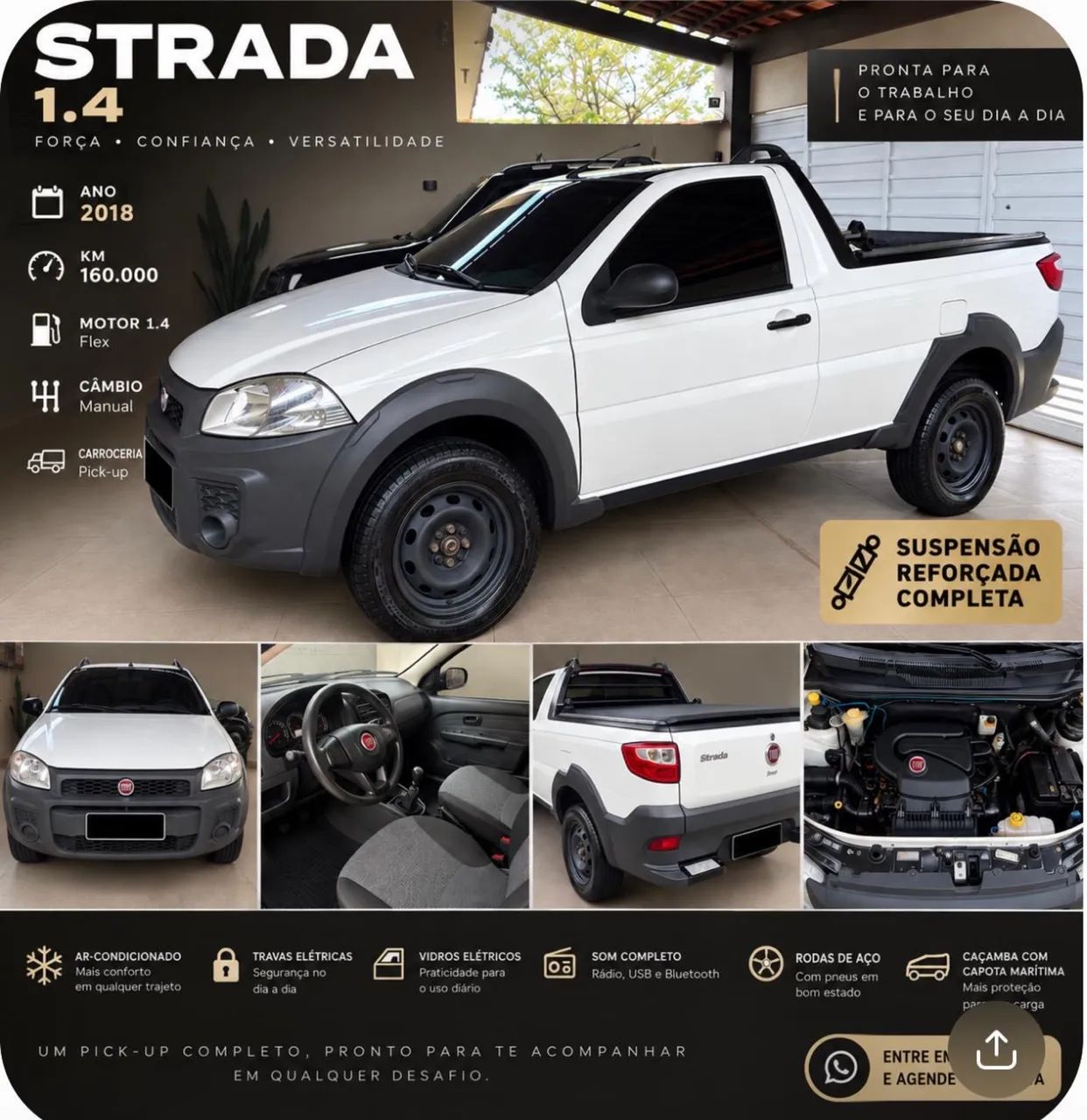 Fiat Strada Working Hard 1.4 Fire Flex 8V CS 2018