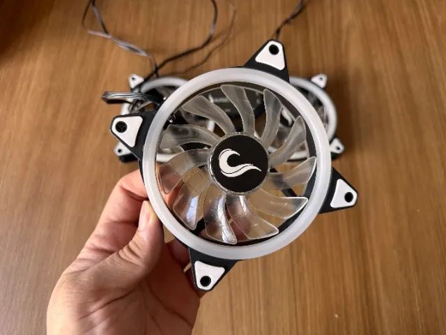 Kit 3 Fans Rise Mode RGB com Controladora para PC - Foto 2