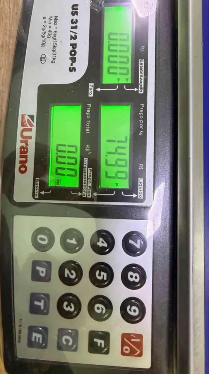 BALANÇA COMERCIAL URANO 6/15/31kg COM MEMÓRIA  - Foto 2