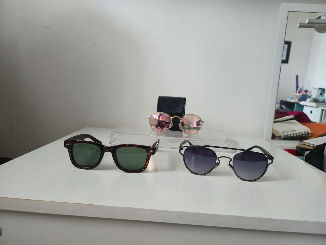 3 Óculos de Sol Premium (Estojos Inclusos) - Desapego