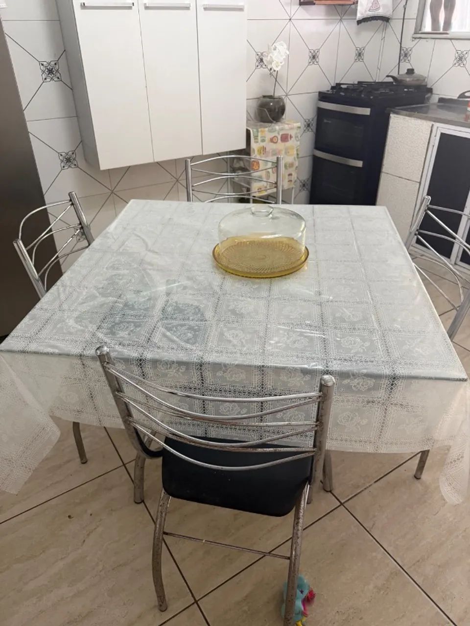 Mesa de vidro 4 cadeiras 