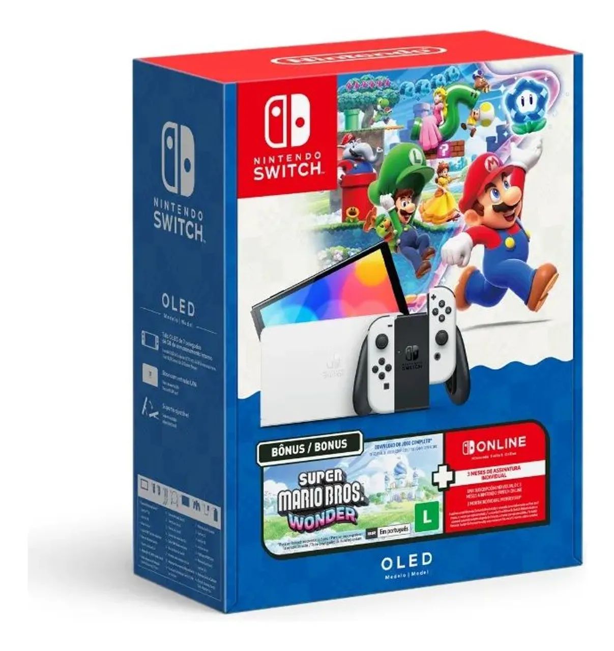 Console Nintendo Switch Oled Bundle Super Mario Bros Wonder Lacrado
