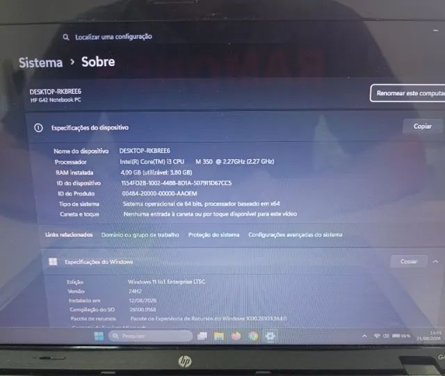 Notebook HP G42 i3 | SSD 240GB - Foto 2