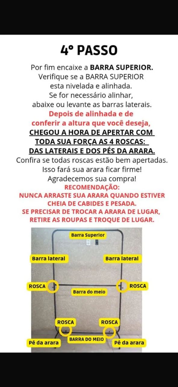 Arara cabideiro de roupas - Foto 3