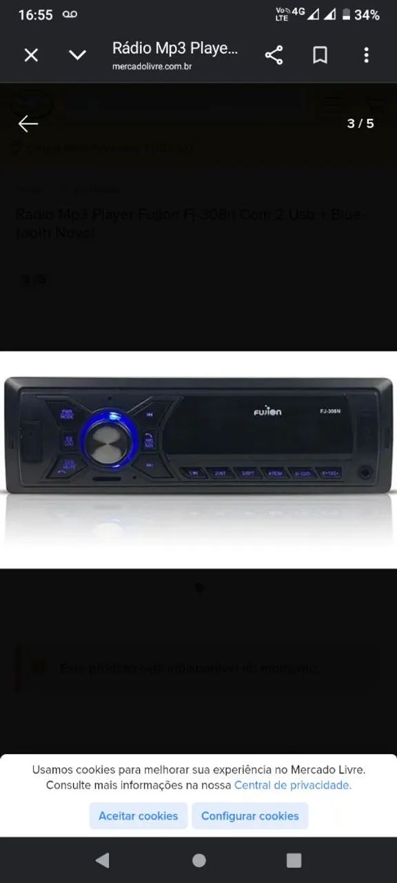 Som automotivo fuijon com bluetooth  - Foto 3