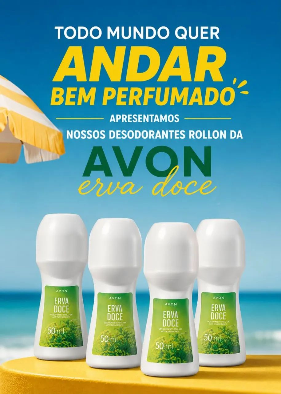Desodorante Roll-on D Avon de erva doce, 48Ml