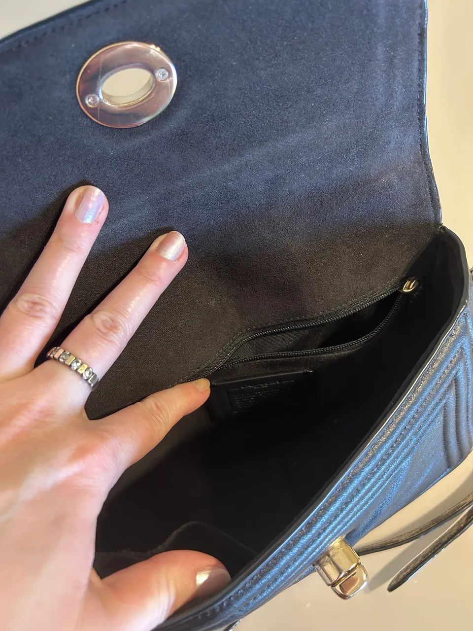 Bolsa Coach preta mão e transversal - Foto 3
