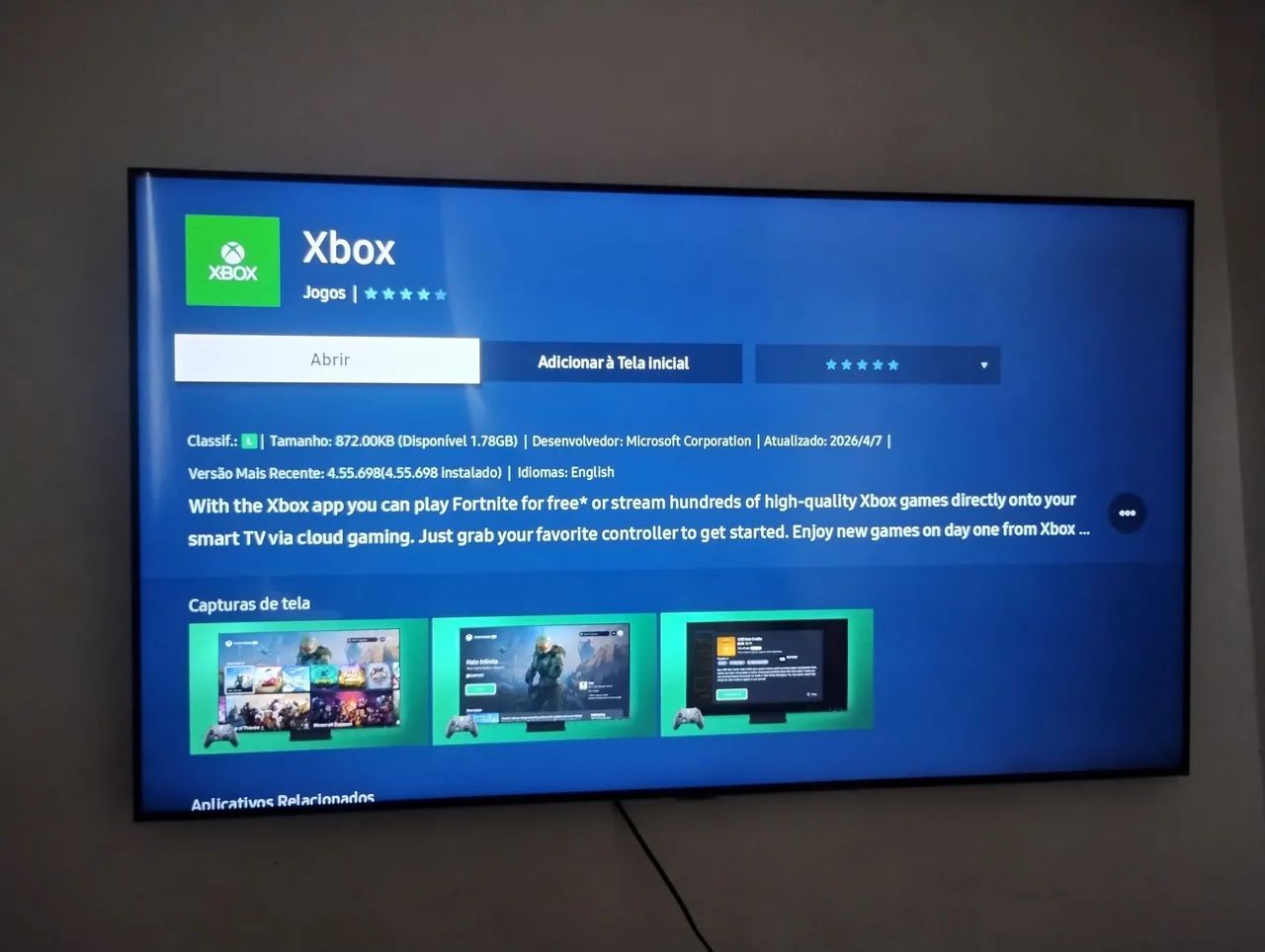 Tv Samsung 55 4k bluetooth Alexa, Xbox Microsoft 