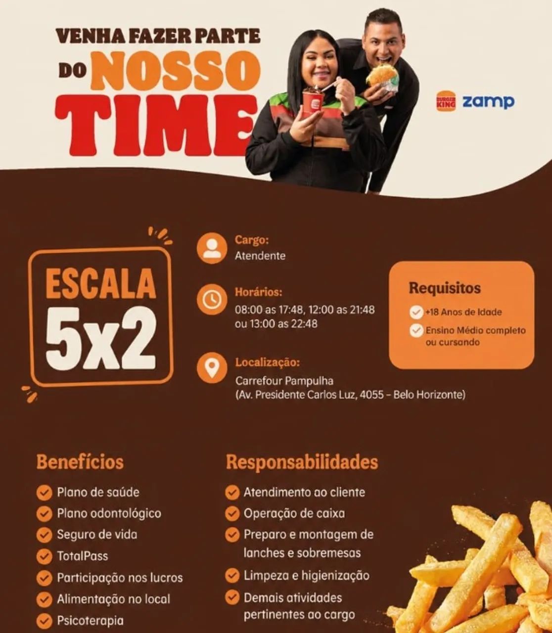 Atendente Burger King (Escala 5x2)