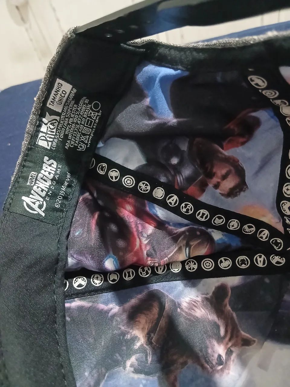 Boné Piticas Marvel Vingadores Aba Reta Regulável - Foto 4