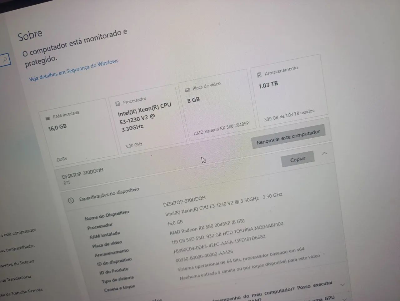 CPU XEON 1230V2 + RX580 - Foto 3