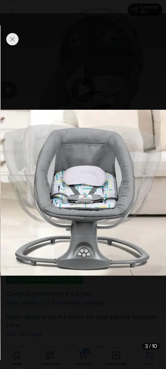Cadeirinha de balanço bebê automática ,mastela com bluetooth  - Foto 2