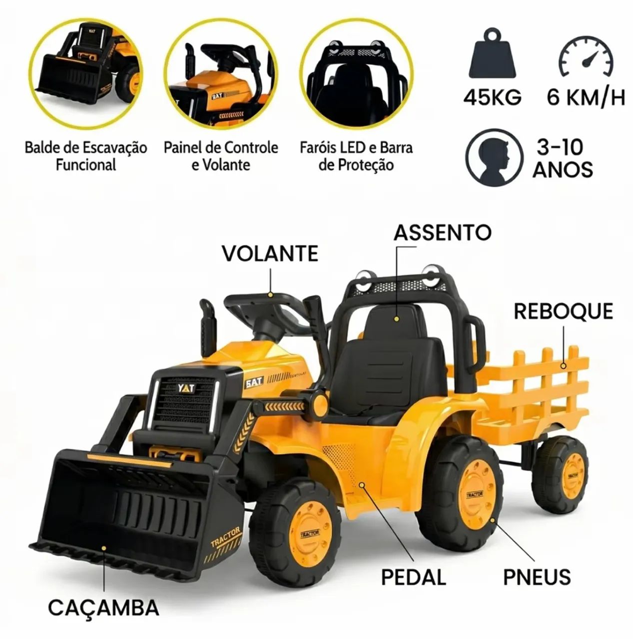Trator elétrico infantil  - Foto 3