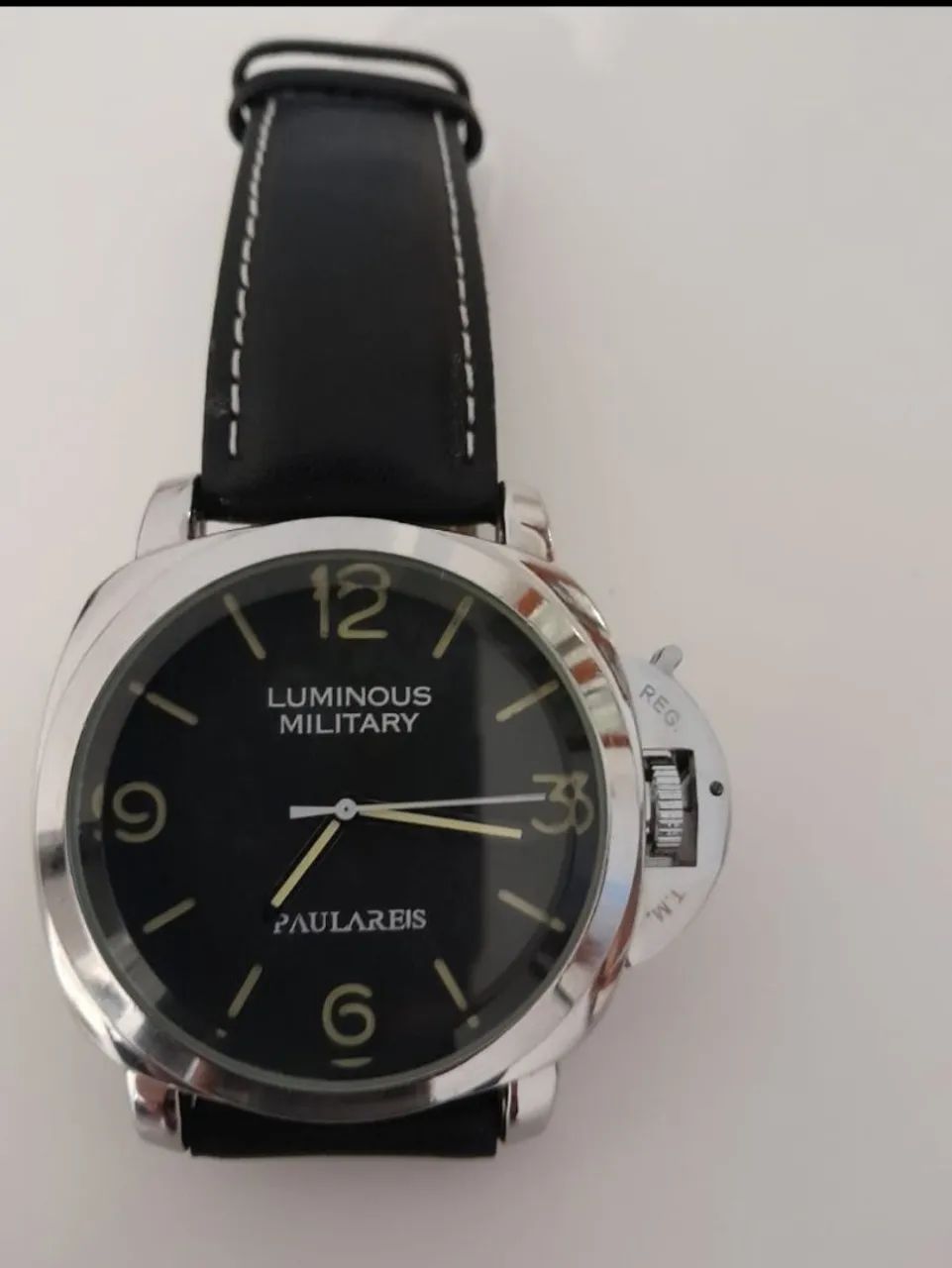 Relógio masculino automático com pulseira em couro legítimo  - Foto 5