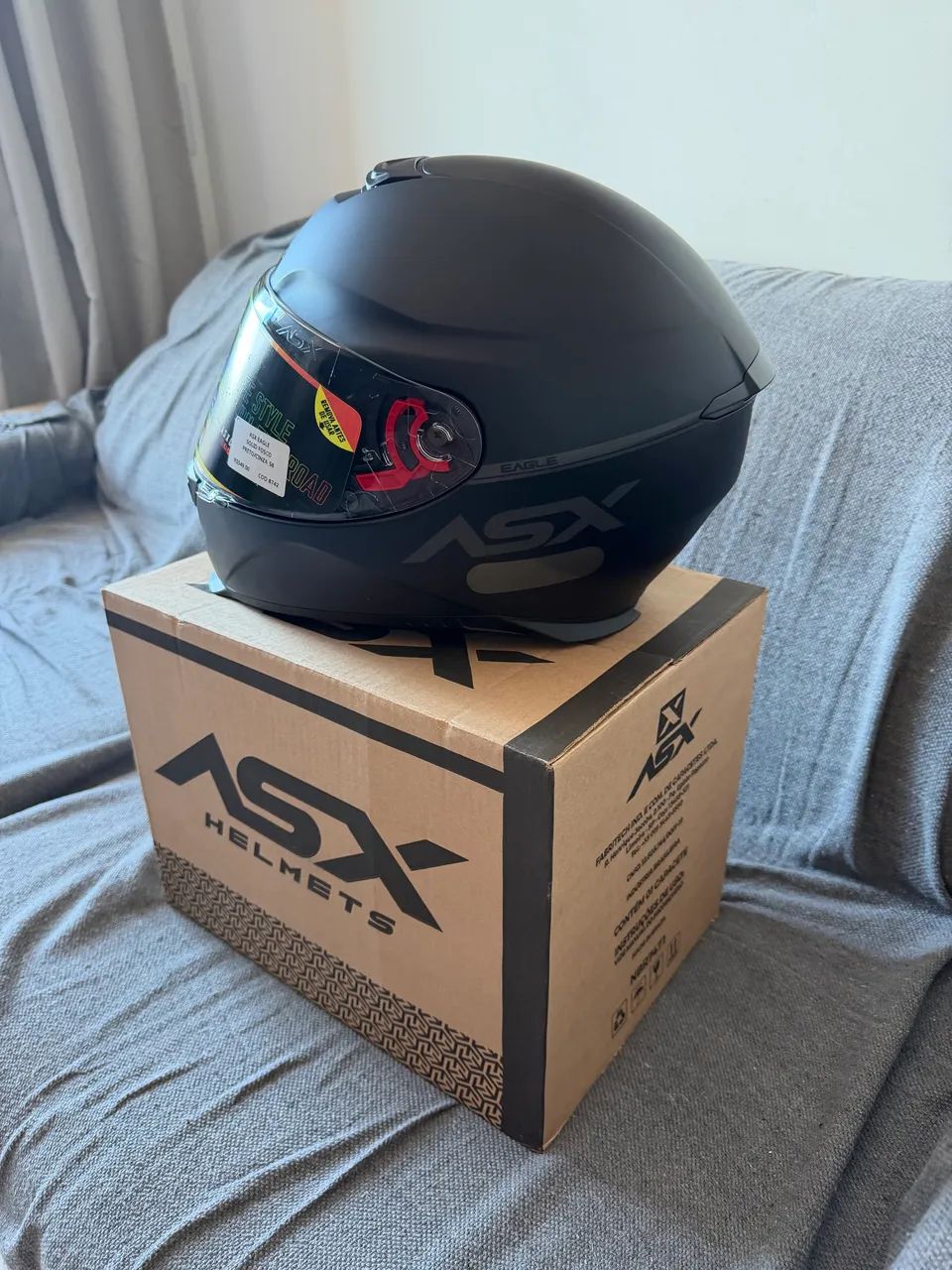 Capacete ASX Eagle Solid Fosco Preto - Foto 2
