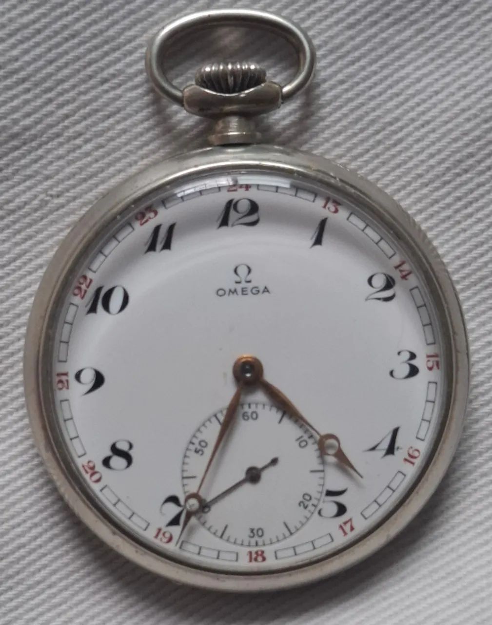 02 relógios de bolso antigos (suíços décadas de 1910 e 1920), marca OMEGA,  - Foto 4