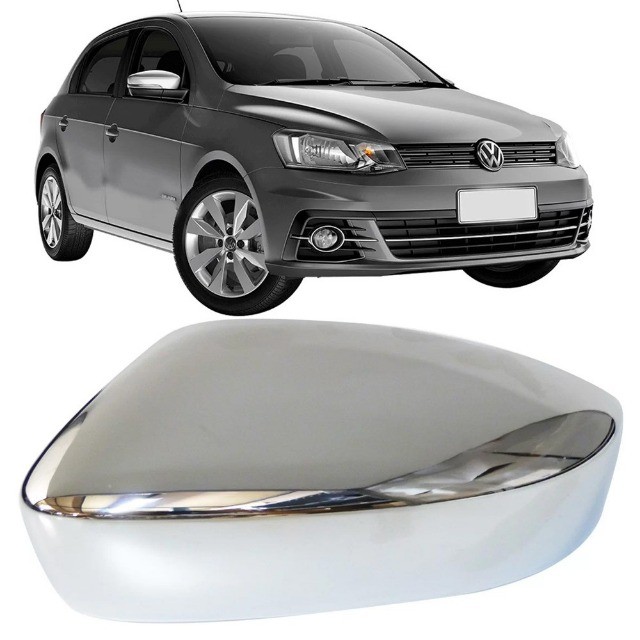 Par Aplique Cromado Retrovisor Volkswagen Gol G6 2012 à 2016 - S/ Pisca