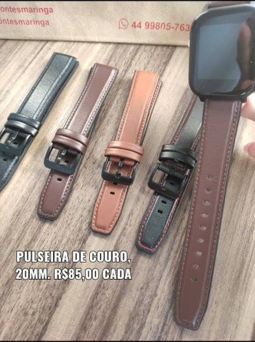 Pulseira de Couro para Amazfit Bip S - Foto 3