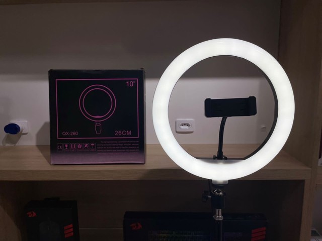 RING LIGHT 10?, 26CM COM TRIPÉ 2M QX-260