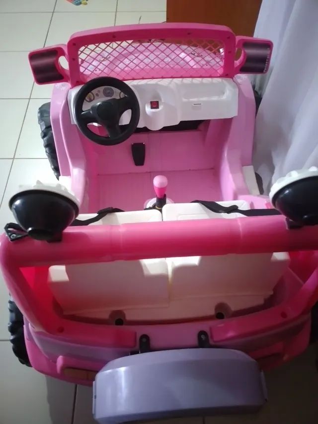 Carro elétrico infantil rosa 2 lugares