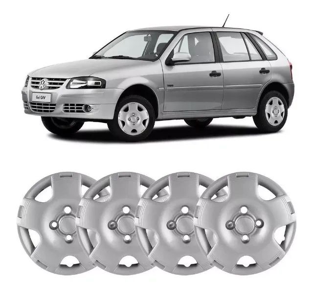 Jogo 4 Peças - Calota Aro 13 Prata - Volkswagen Gol G4 2006 - Grid