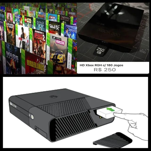 HD de 1TB Lotado com 179 Jogos para Xbox 360 RGH 