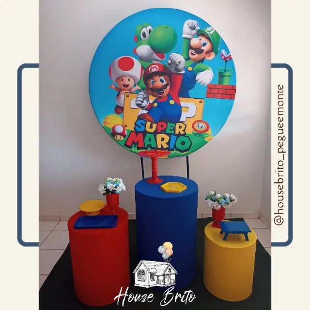 ALUGUEL Decoração Super Mário Bros - Pegue e Monte