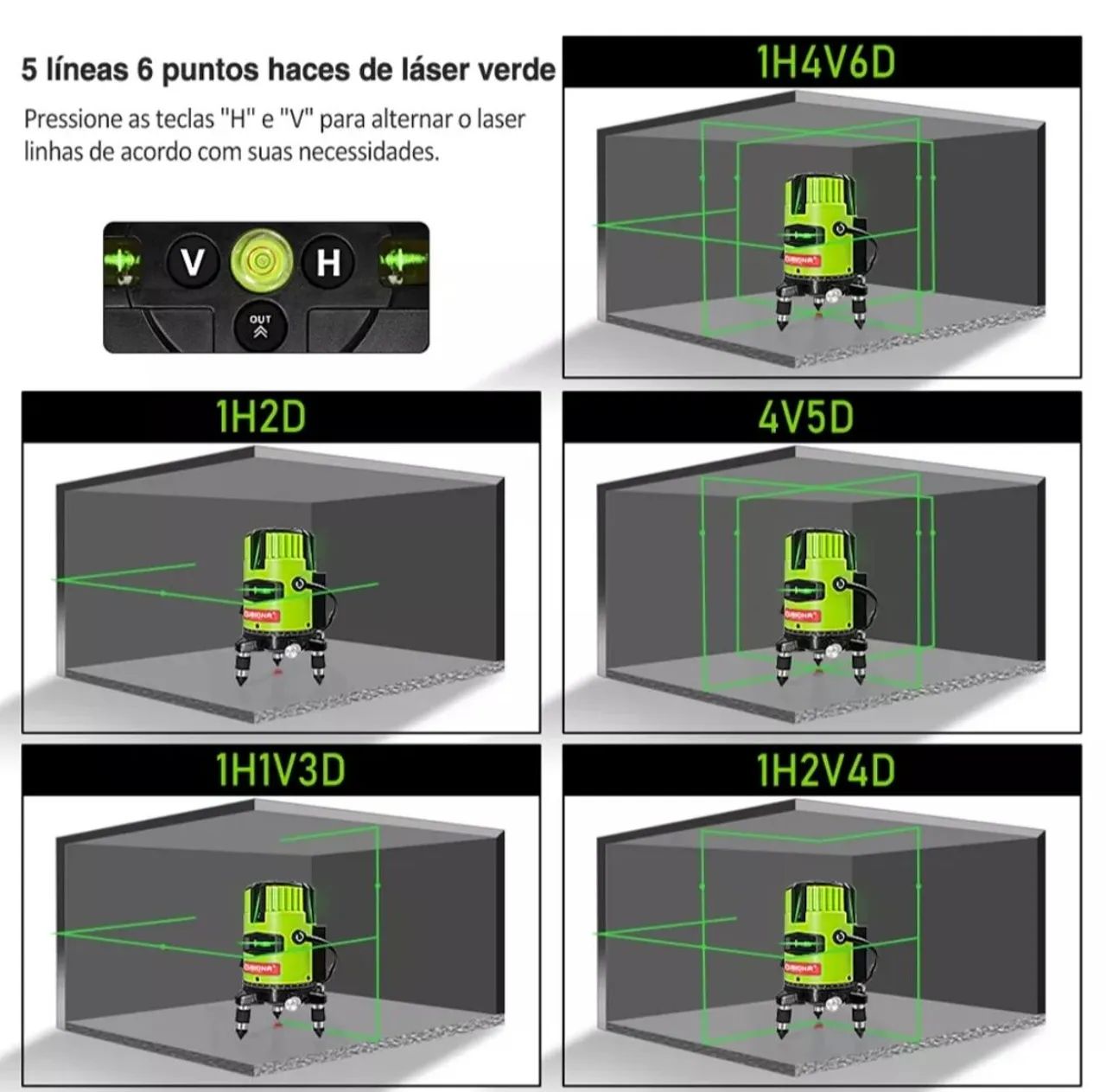  * kit nível laser de 5 linhas 65104607760769122