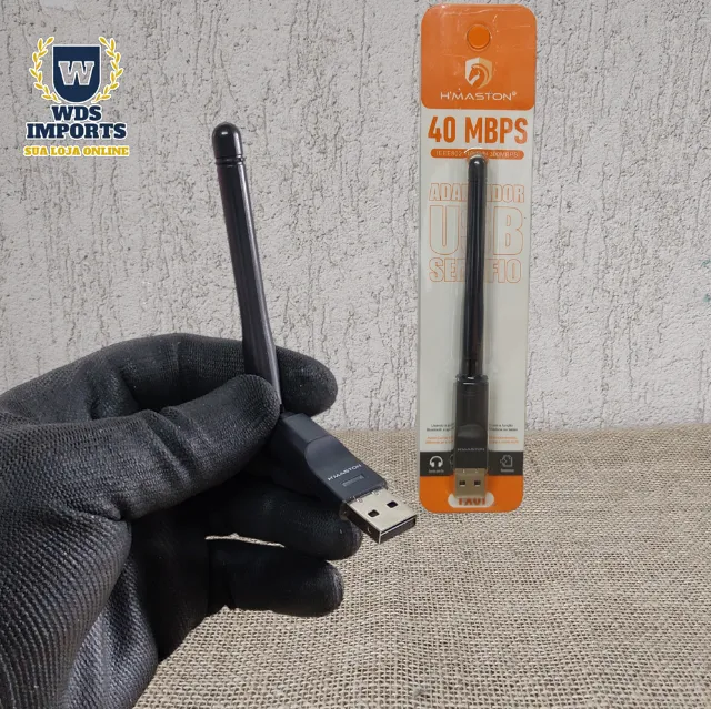 Adaptador Recepetor USB Wireless 40mbps C/antena