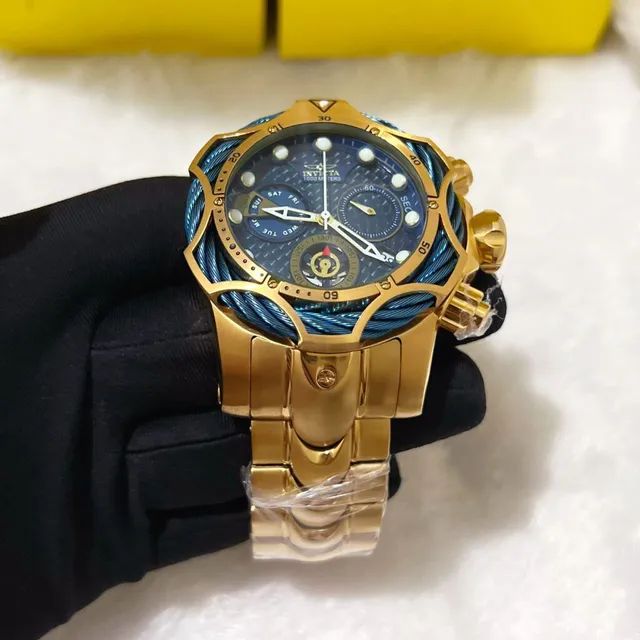 Relógio Invicta Modelo Venom Linha Reserve C/ Detalhes Azuis - Foto 5