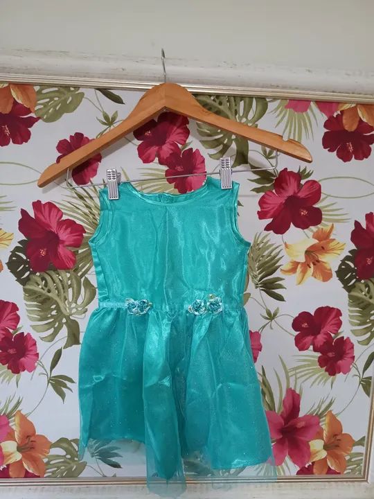 Vestido de tule brilhante verde bebê menina - Foto 5