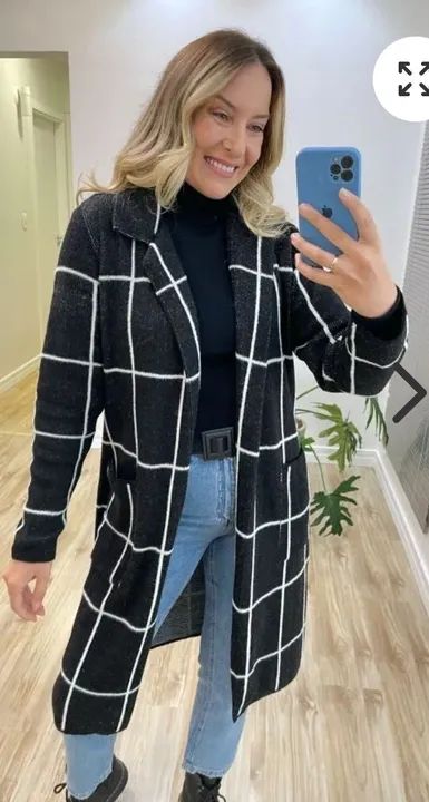Casacos Xadrez alongado GG da Danielle Moda Brasil - Foto 3