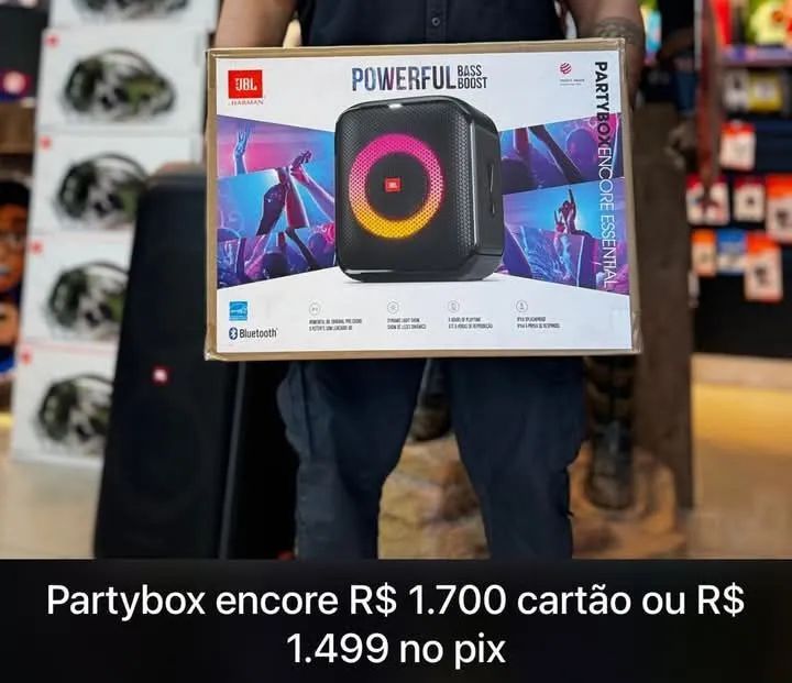 Caixa de Som JBL Partybox Encore - R$ 1.700 cartão ou R$ 1.499 no pix