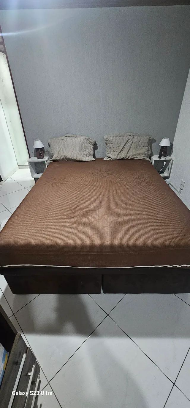 Cama box queeem Ortobom com colchão 