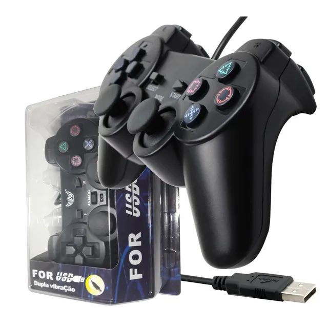 Controle Joystick Usb game jogo Analógico Dualshock Para Pc E Notebook - Foto 4