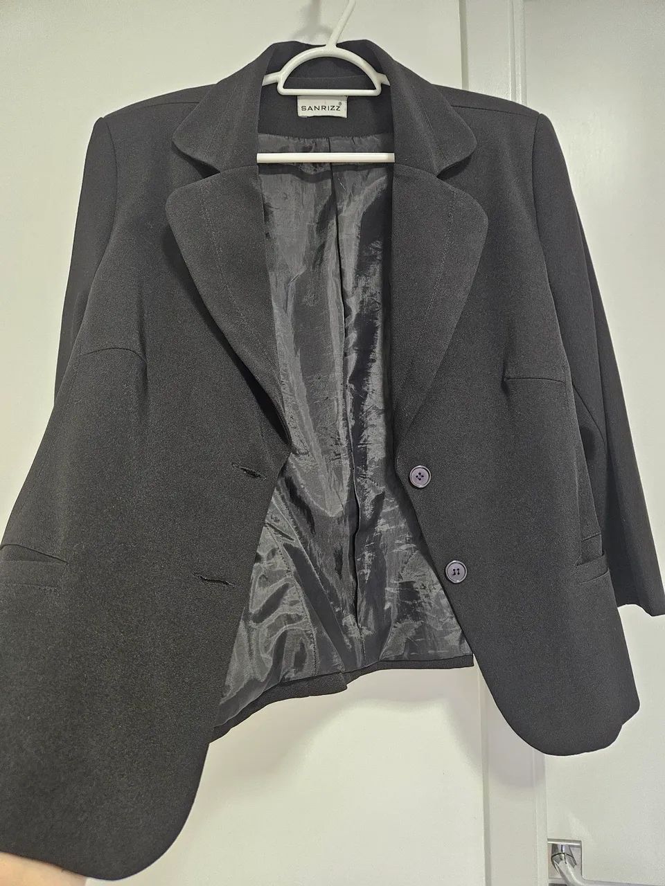 Casaco Blazer Feminino Preto M - Foto 5