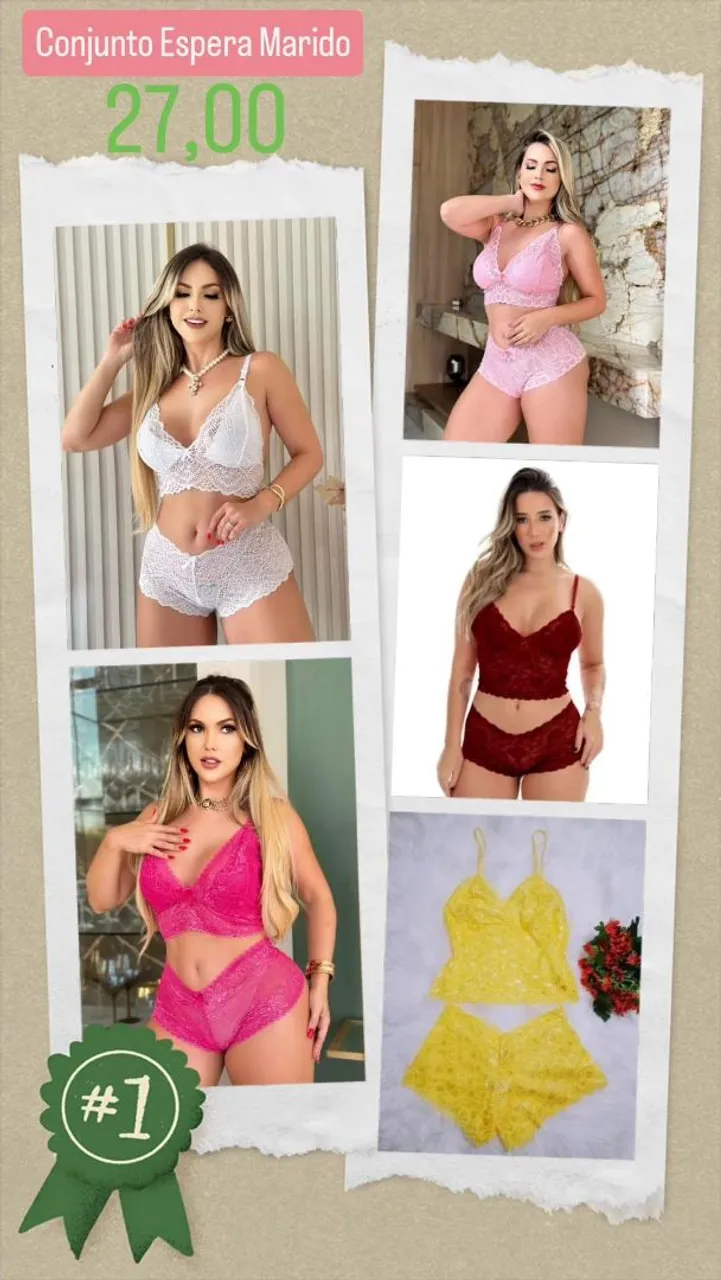 Conjunto Espera Marido - Lingerie Charmosa