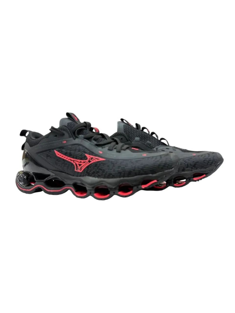 Tênis Mizuno Wave Prophecy 13 Preto-Vermelho Calçados Esportivos
