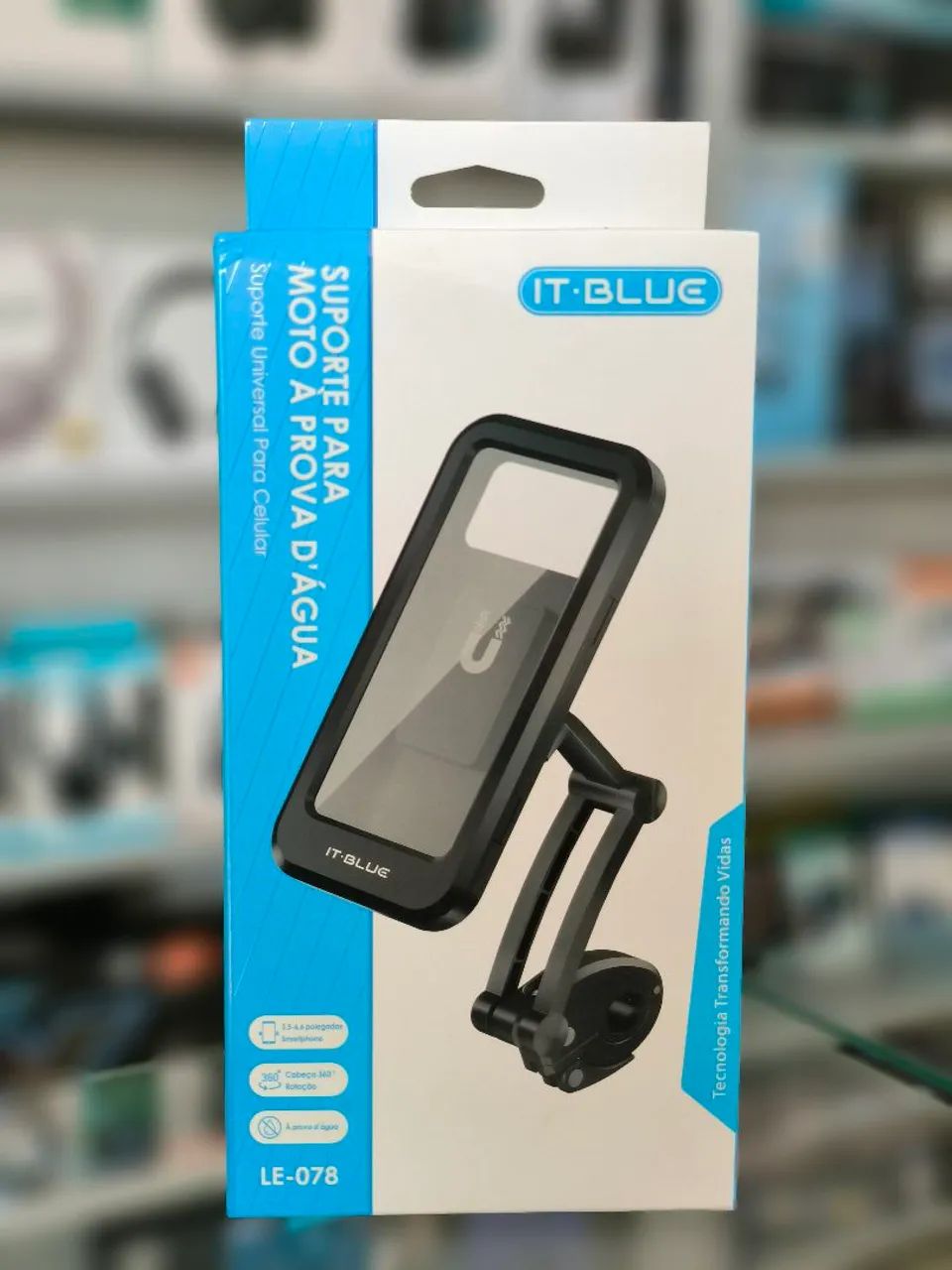 Suporte de celular para moto a prova d'água 