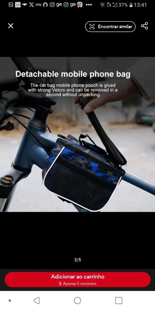 Bolsa de Celular para Bicicleta com Compartimento - Foto 4