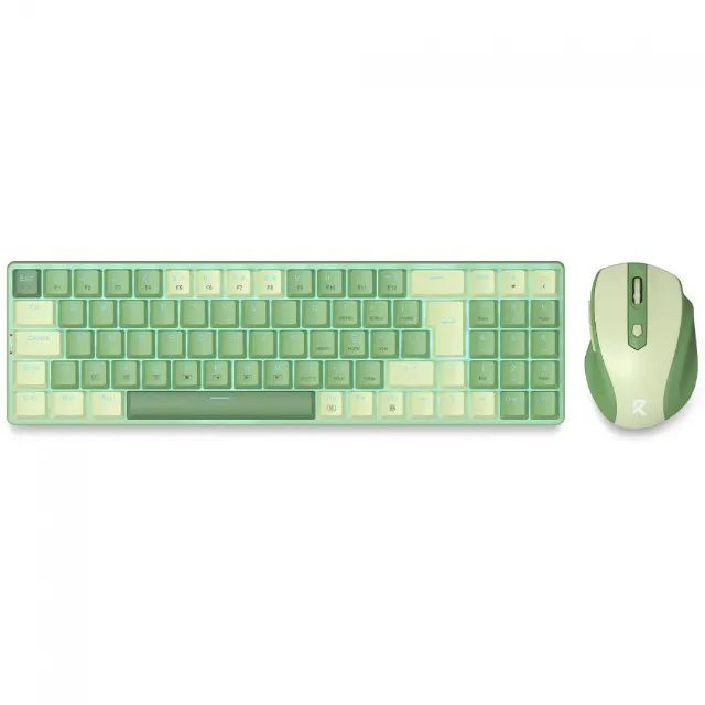 Kit Teclado e Mouse Sem Fio Gamer Redragon BS-8772 Green - WZetta