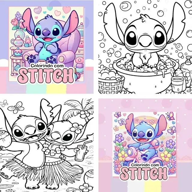 Livro De Colorir Lilo & Stitch Desenhos Lindos E Capa Dura - Foto 5