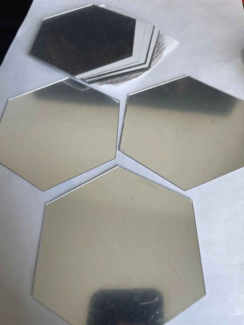 Espelhos Decorativos Hexagonais autocolantes  - Foto 6