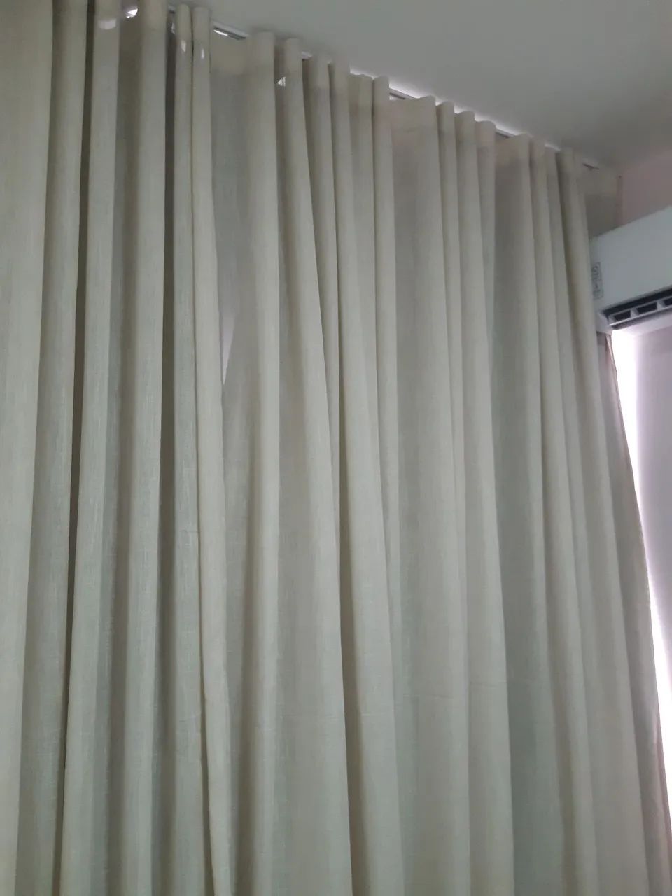 Cortinas de tecido cinza para sala ou quarto - Foto 2