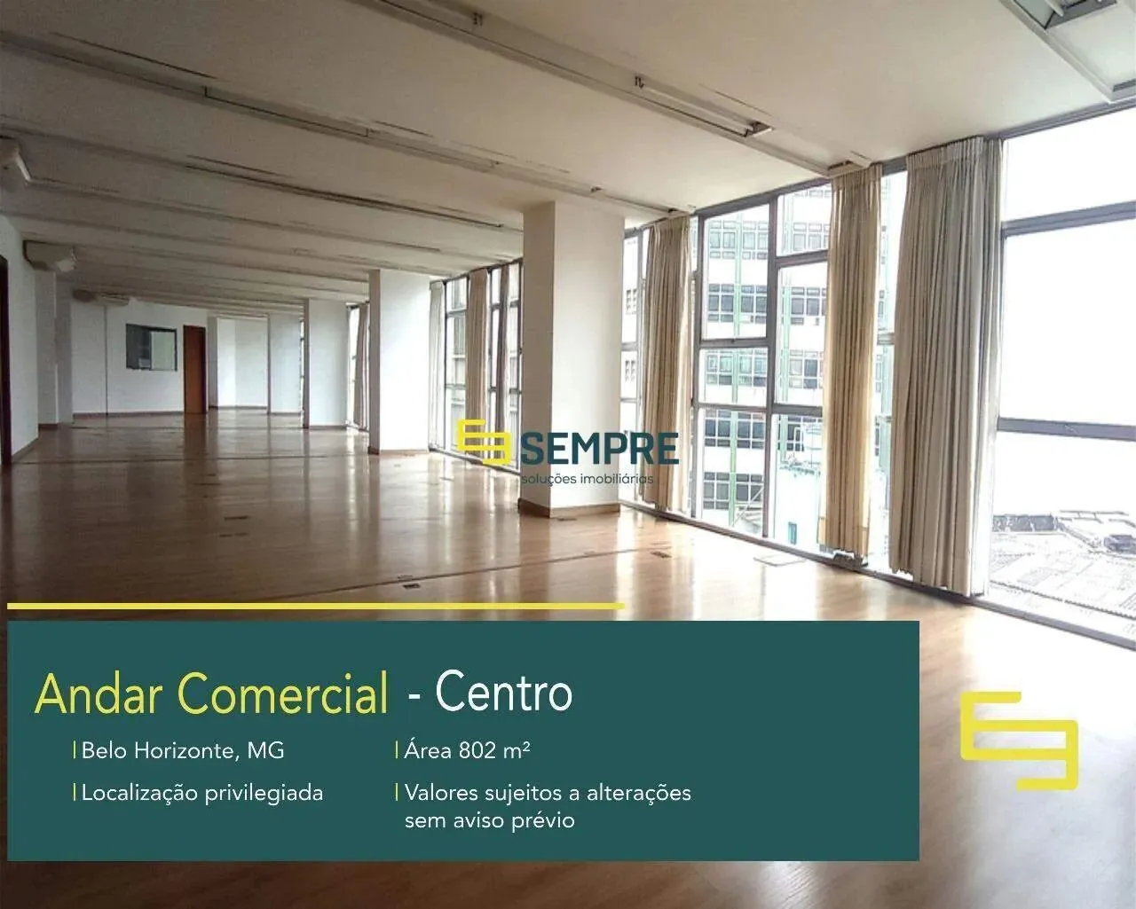 Aluguel de andar comercial no centro de Belo Horizonte - Bravo BH