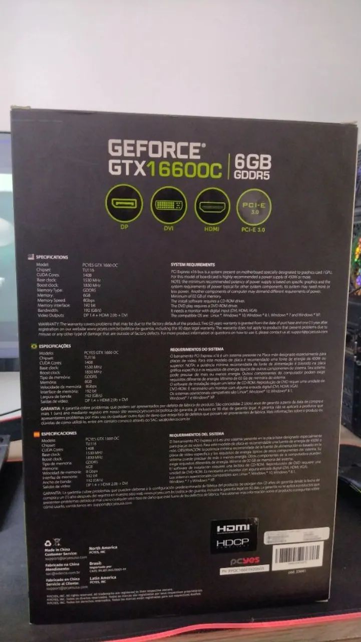 Placa de Vídeo GeForce GTX 1660 OC 6GB GDDR5 - Foto 3