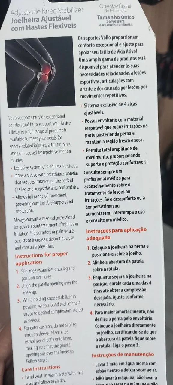 Joelheira Ajustável com Hastes Flexíveis - Vollo - Foto 2