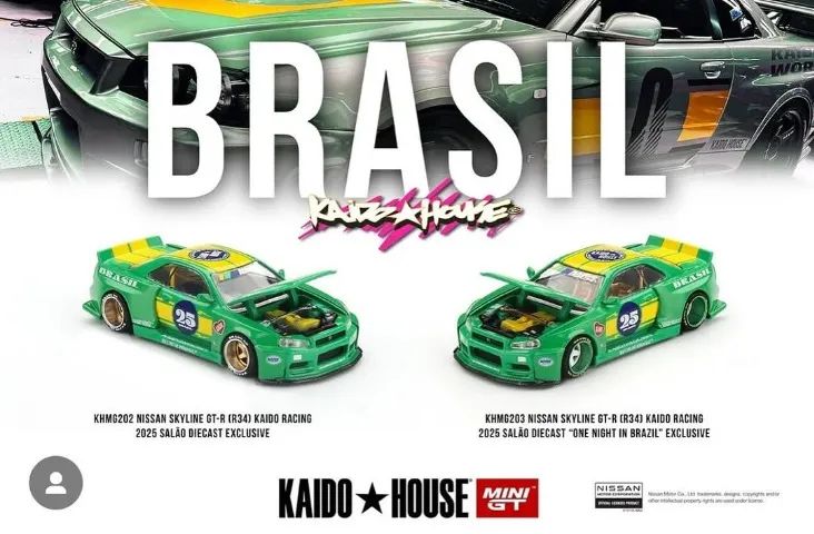 Kit Miniaturas Salão Diecast 6 - Nissan LB-ER34 Skyline & Kaido
