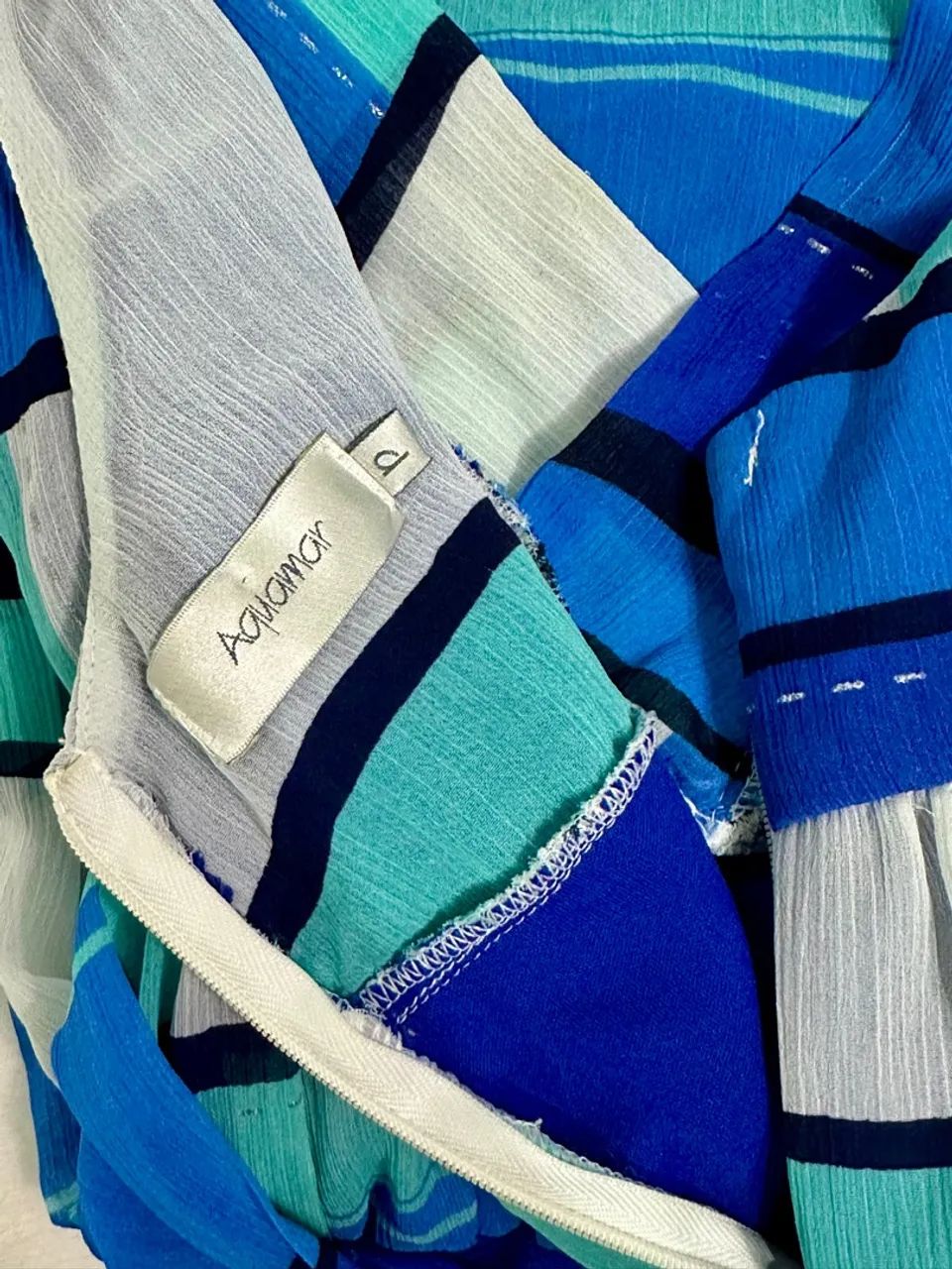 Vestido Aquamar Azul e Branco  - Foto 3